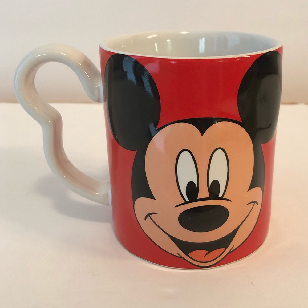 Red Disney Mickey Mouse 3D Ceramic Mug, 10 Oz